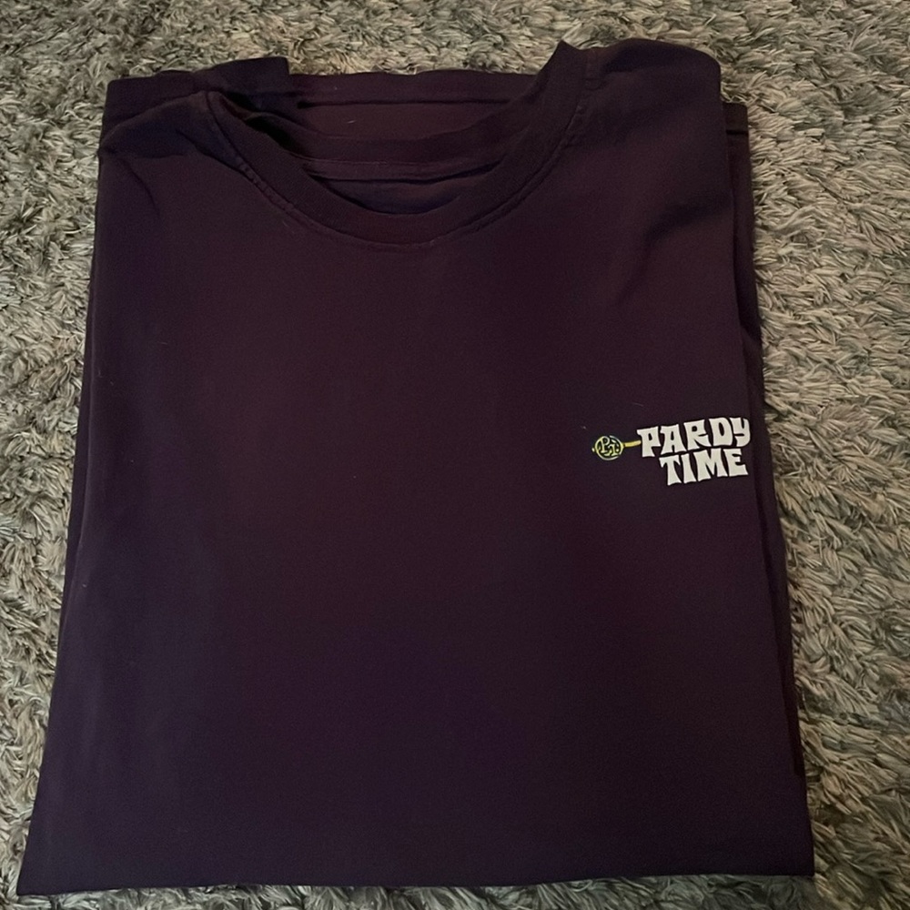 Pardy time graphic tee color: dark purple Size: small